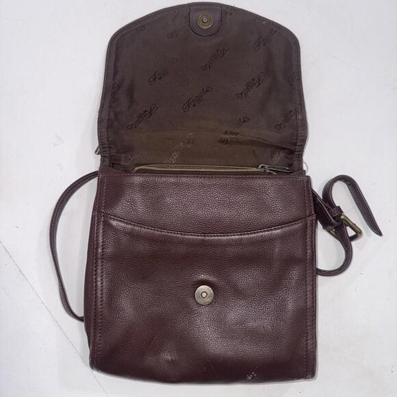 Vintage Y2k Fossil Boho Hippie Gypsy Brown Crossbody Genuine Leather Purse Bag - Picture 7 of 15